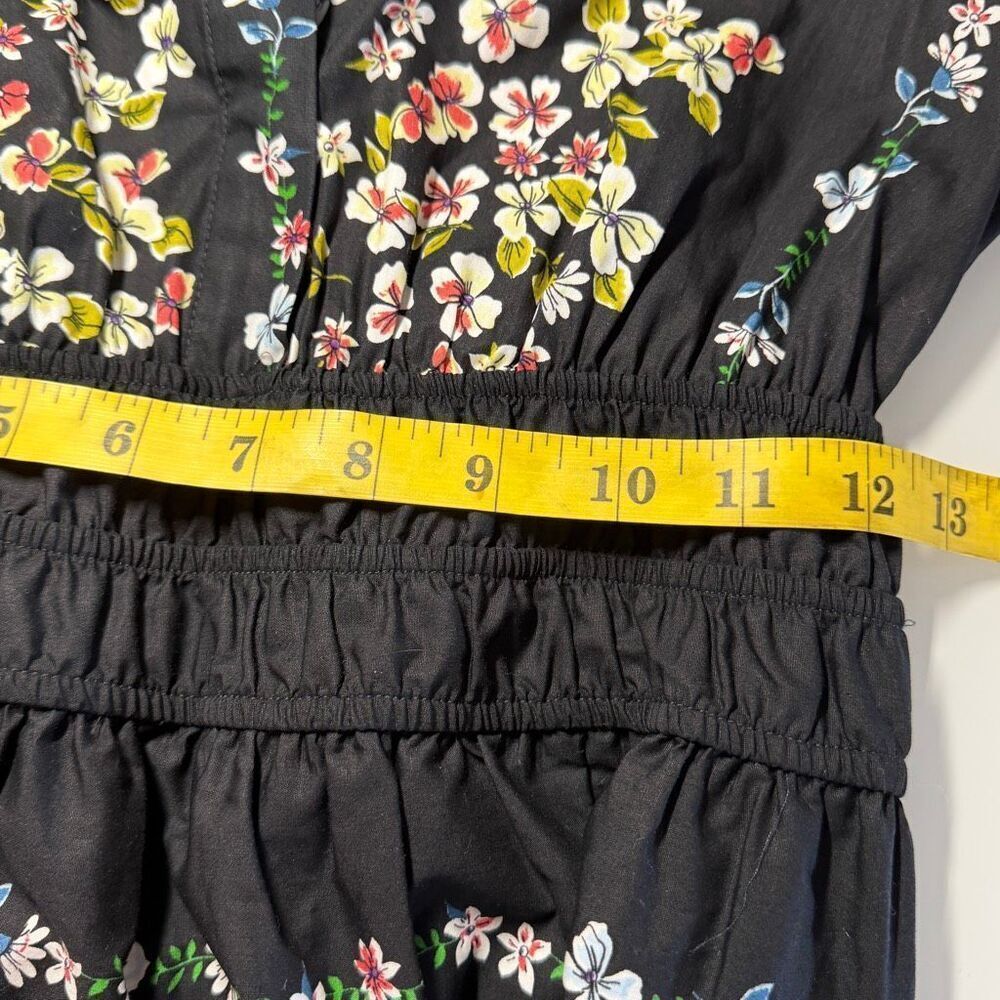 Anthropologie Black The Somerset Floral Tiered Smocked Cotton Maxi Dress Sz XXS - Picture 11 of 12